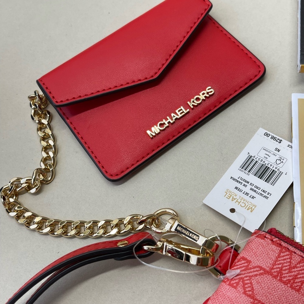(new+tag) Michael Kors jet set large wristlet clutch plus detachable card case - Picture 4 of 9